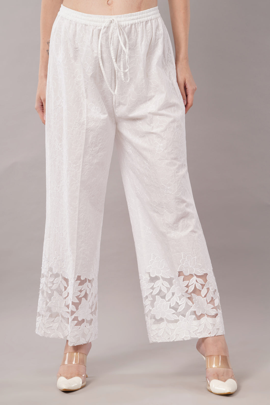 Cutwork Palazzo - White color