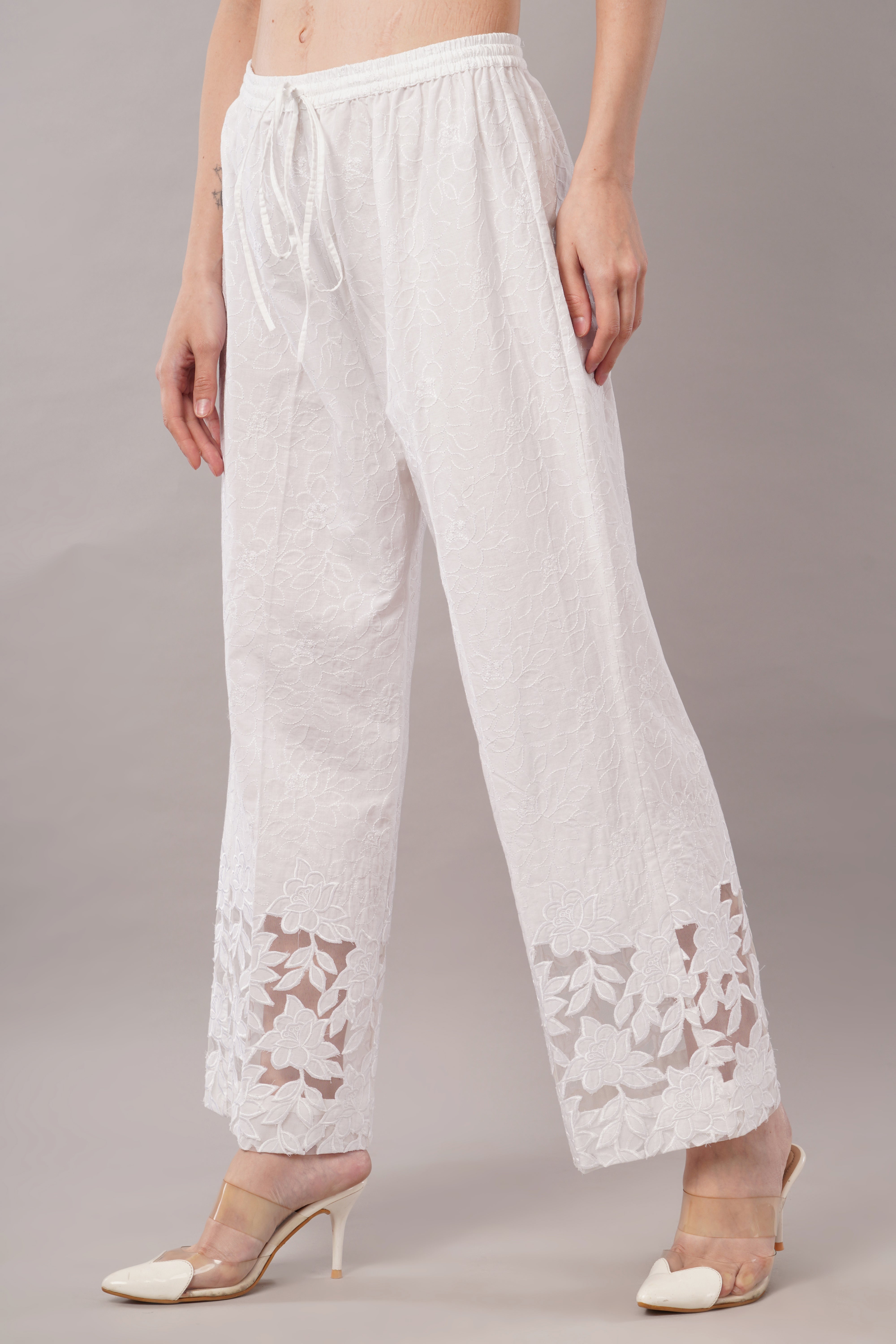 Cutwork Palazzo - White color
