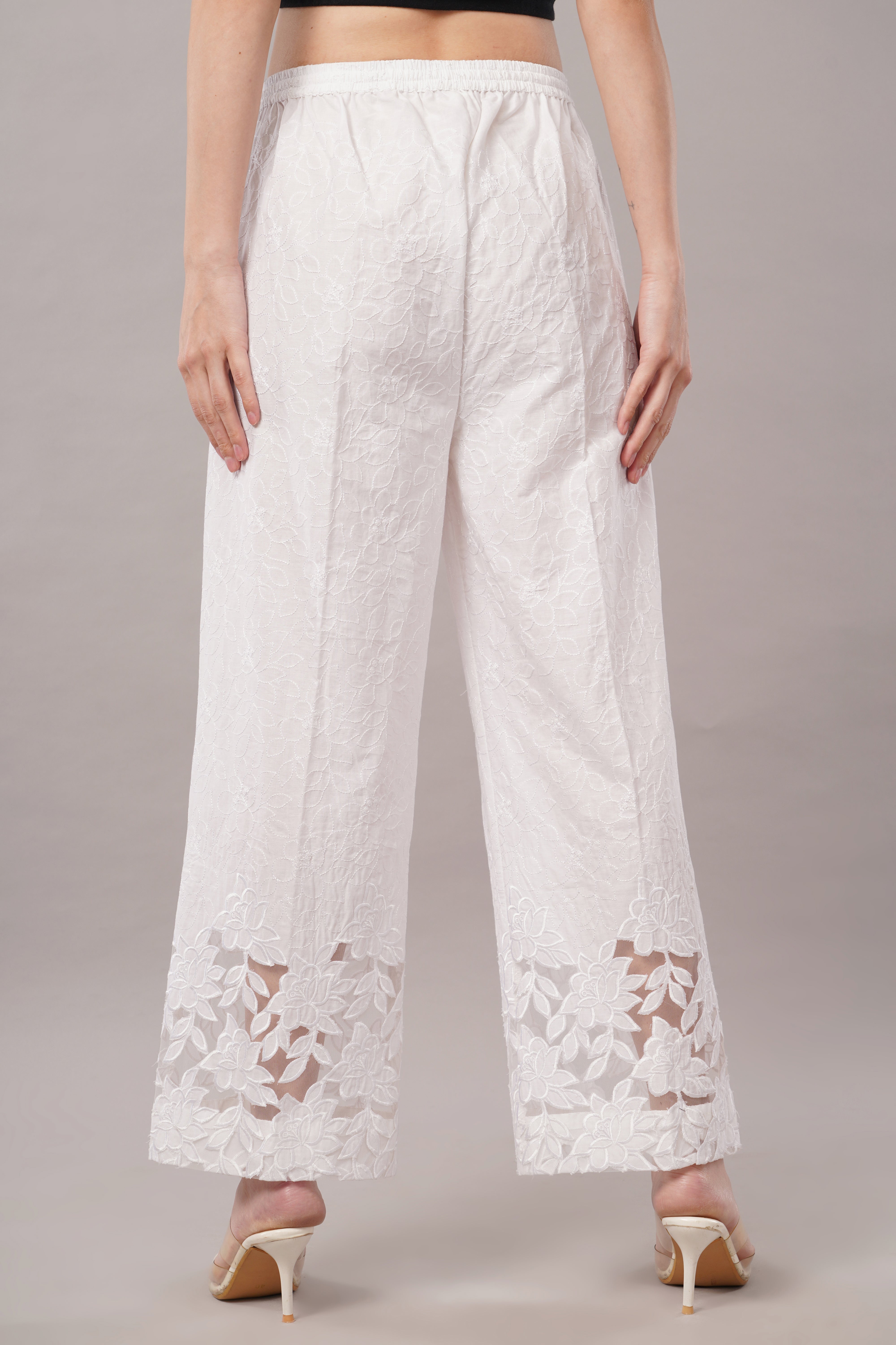 Cutwork Palazzo - White color