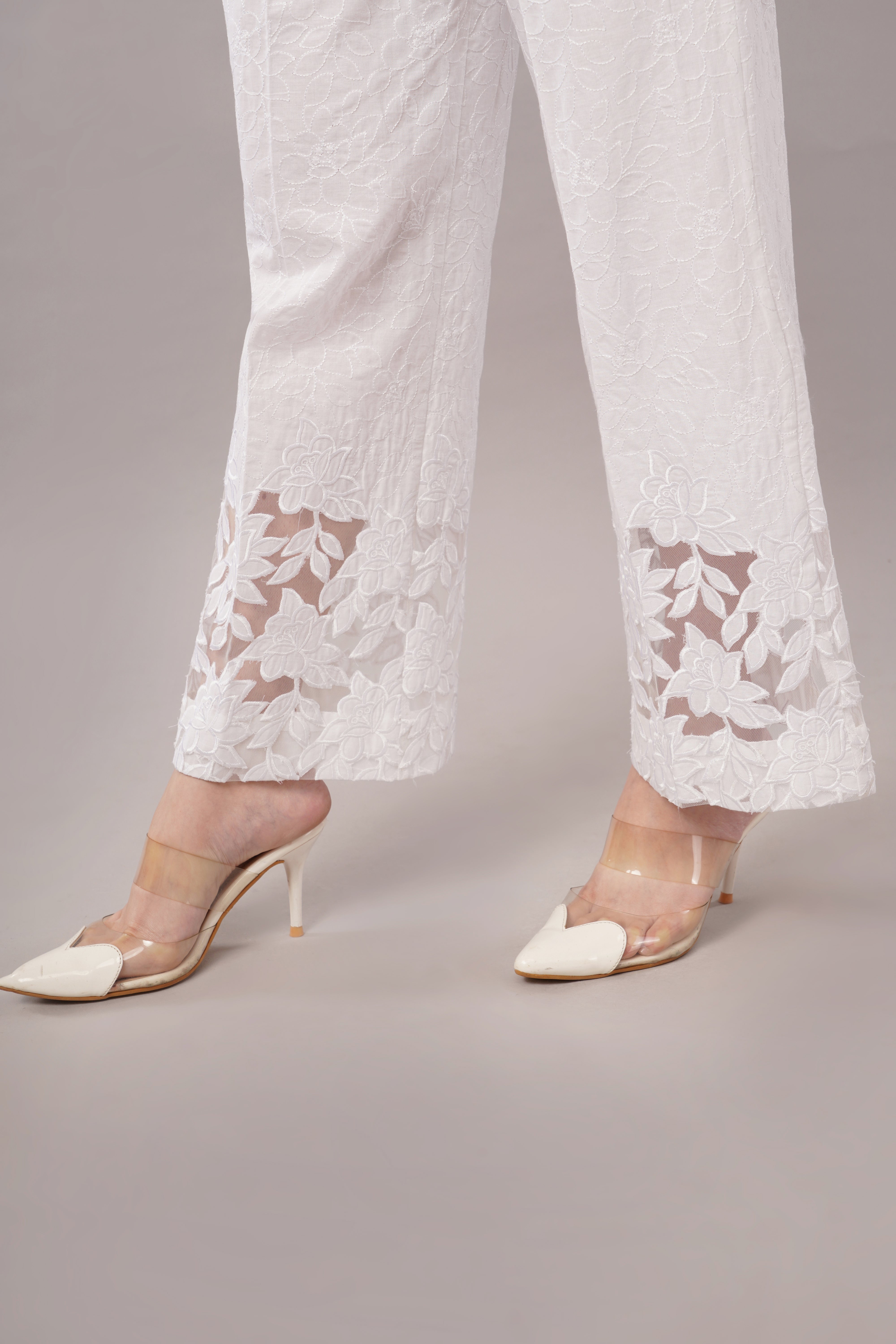 Cutwork Palazzo - White color