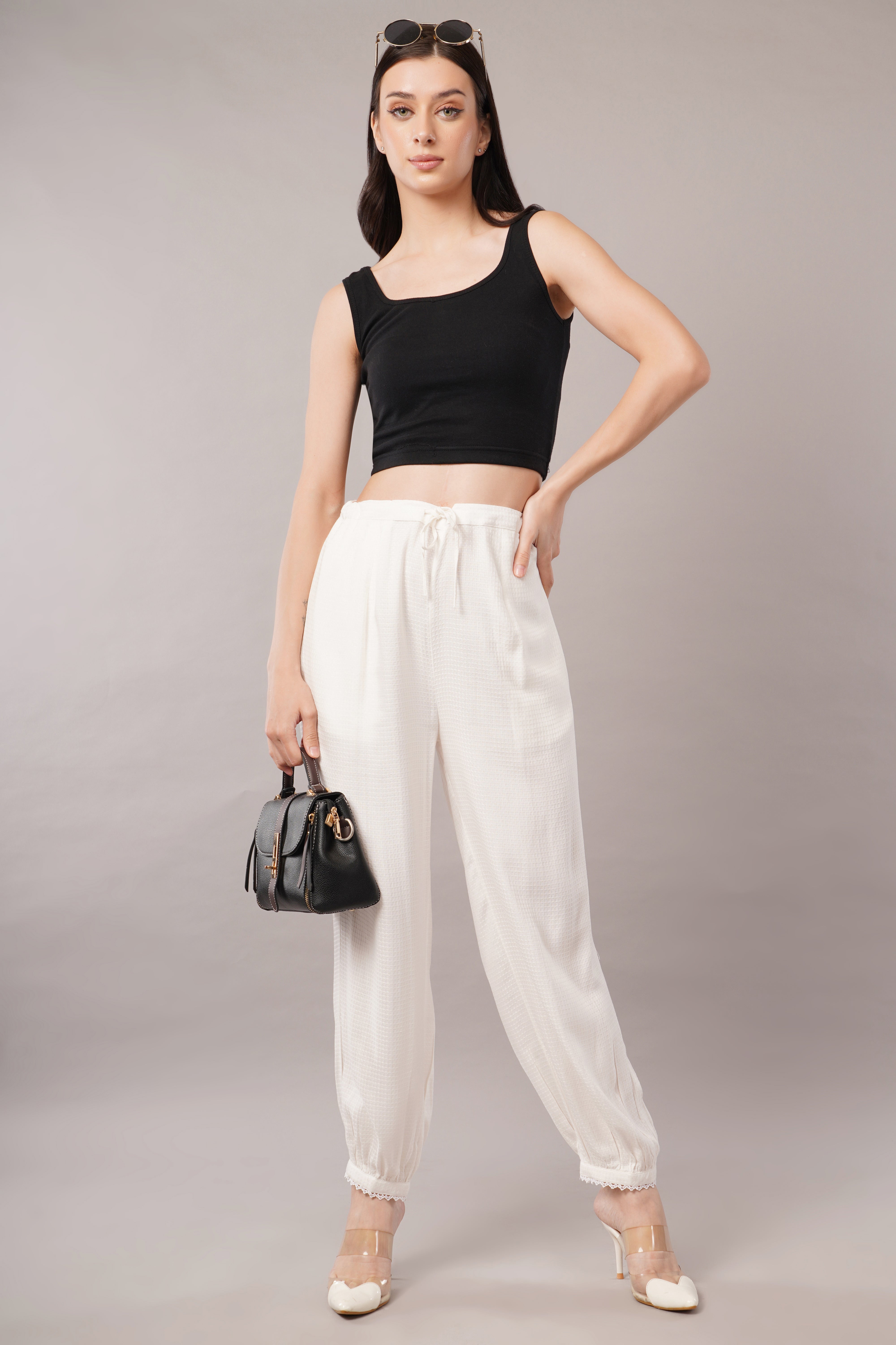 Luxe Harem Pants - White Cotton