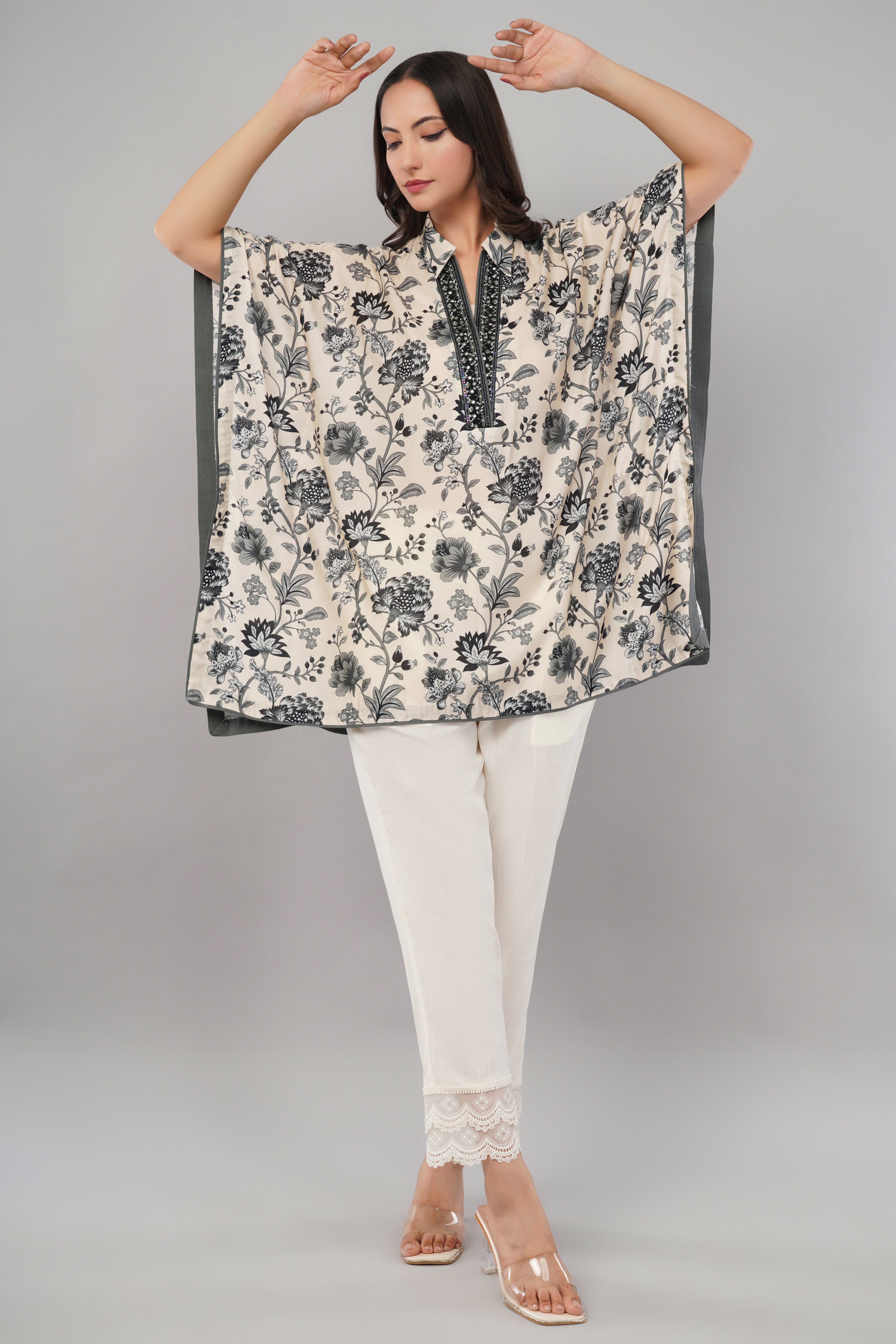 Ivory Bloom Kaftan
