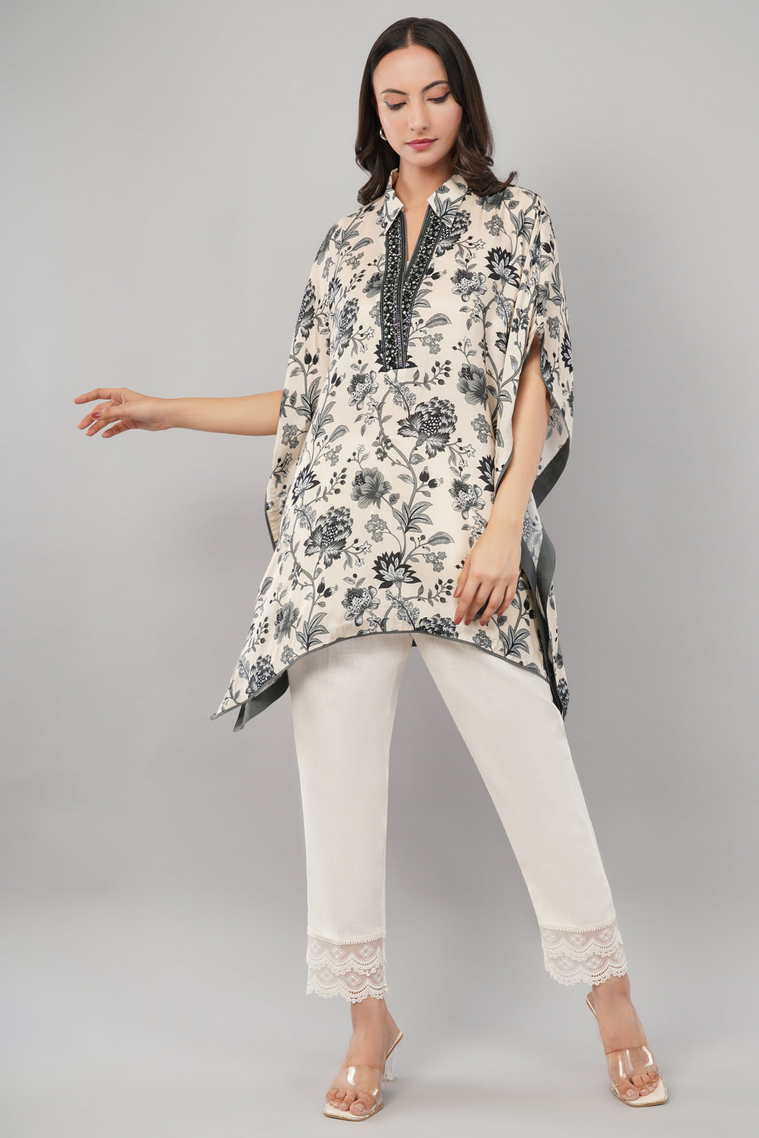 Ivory Bloom Kaftan