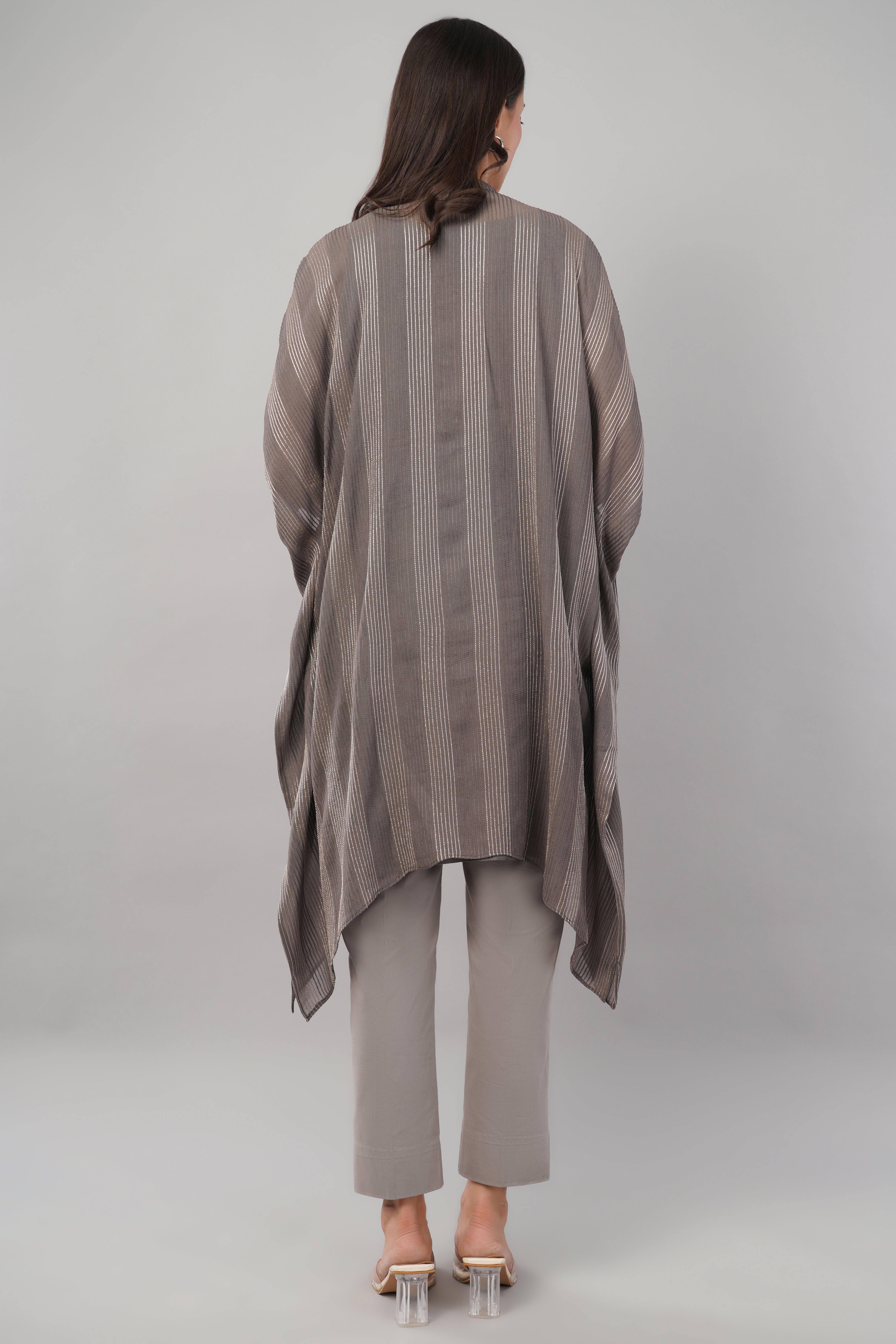 Brocade Zari Kaftan - Grey