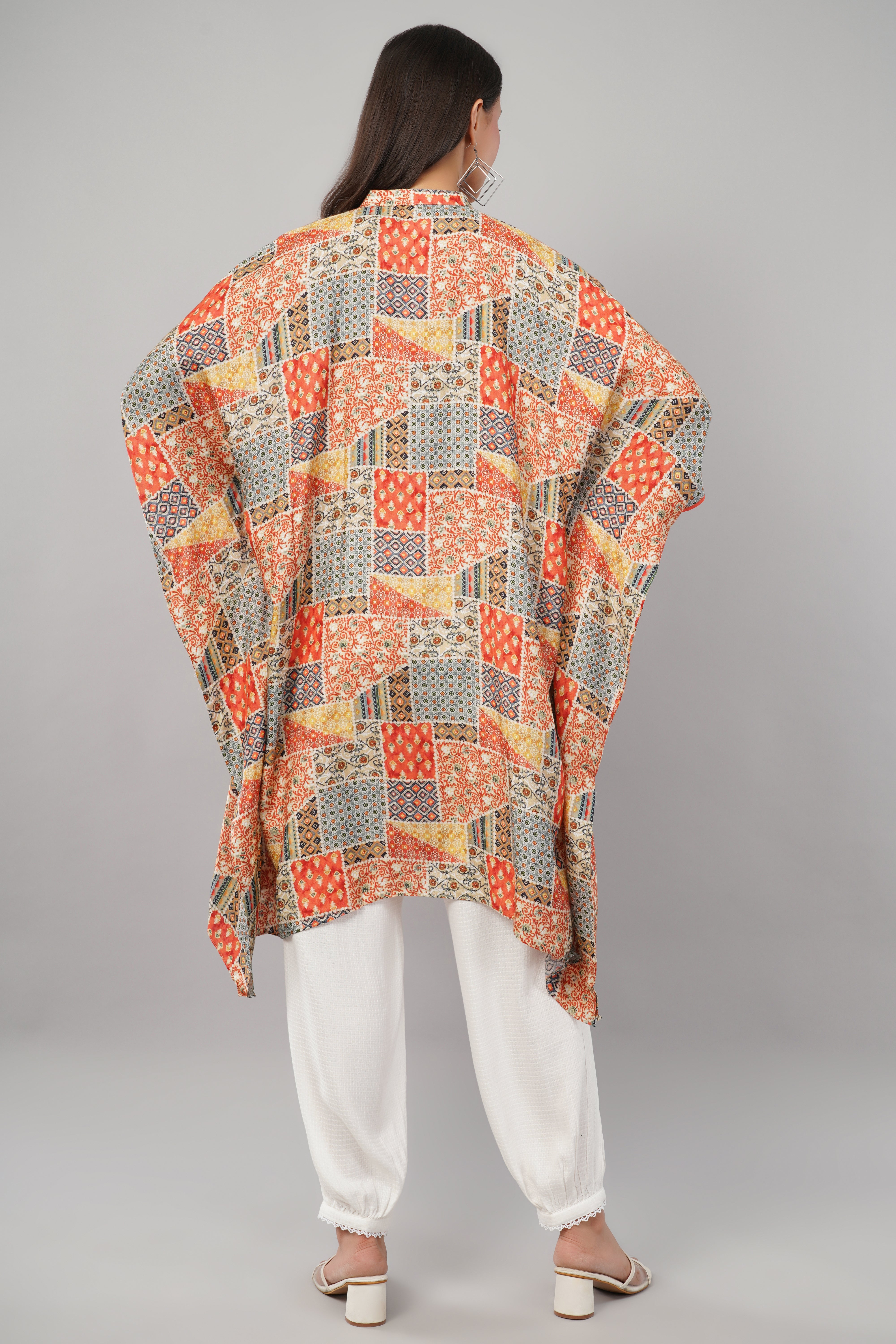 Kaftaan - Multicolor orange grey