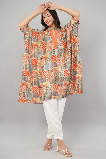 Kaftaan - Multicolor orange grey