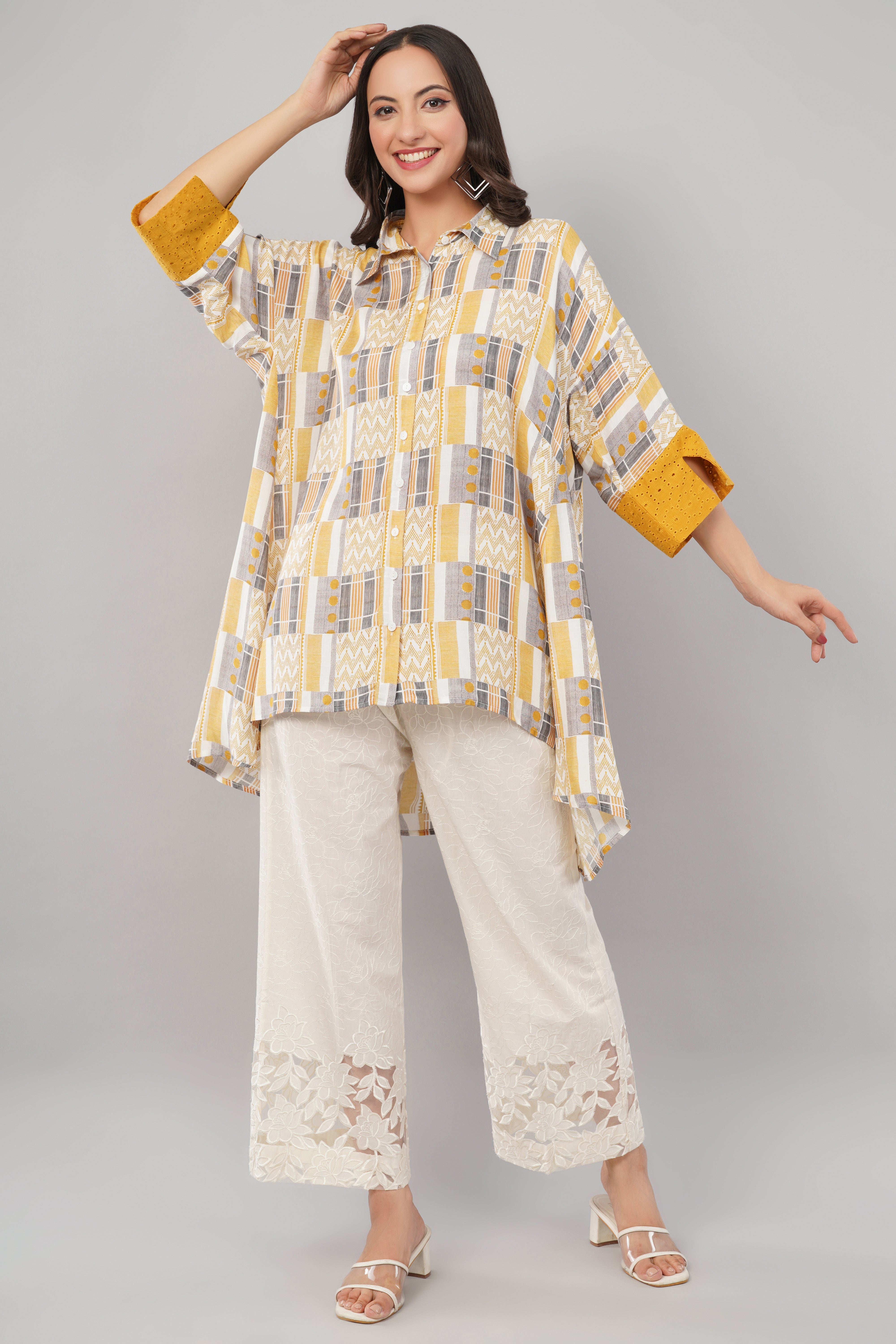 Citrus Grid Tunic - Long Tunic