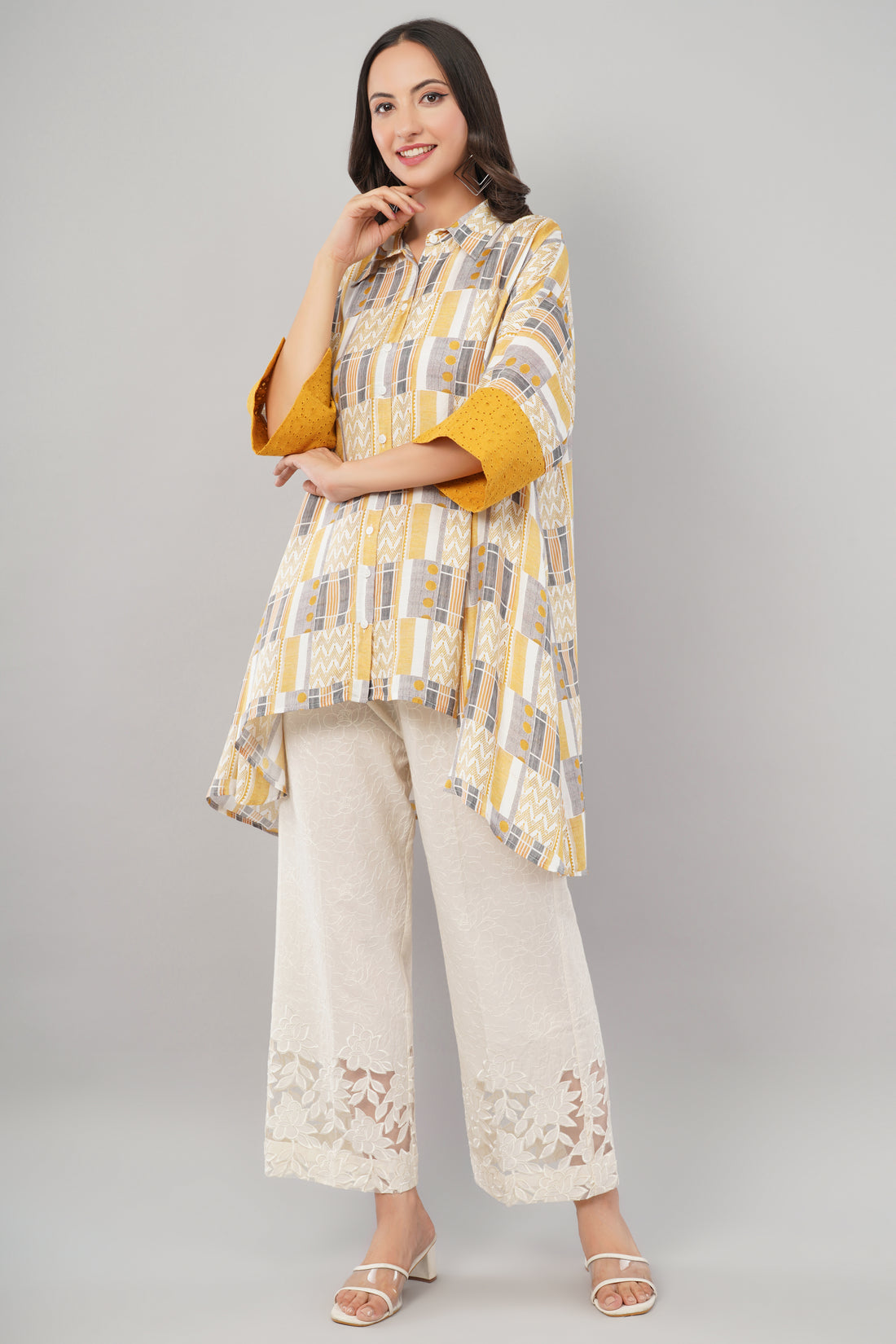 Citrus Grid Tunic - Long Tunic
