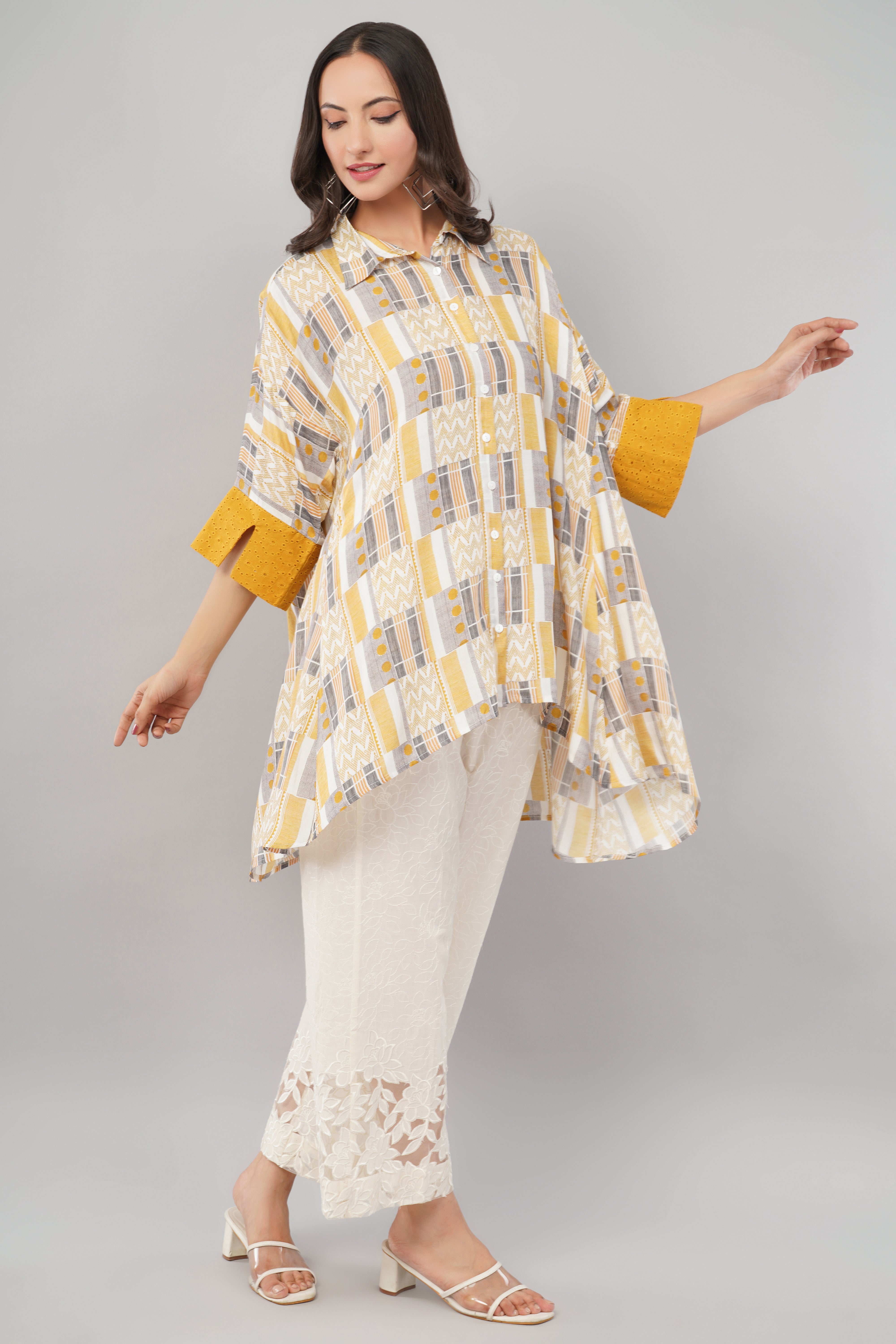 Citrus Grid Tunic - Long Tunic