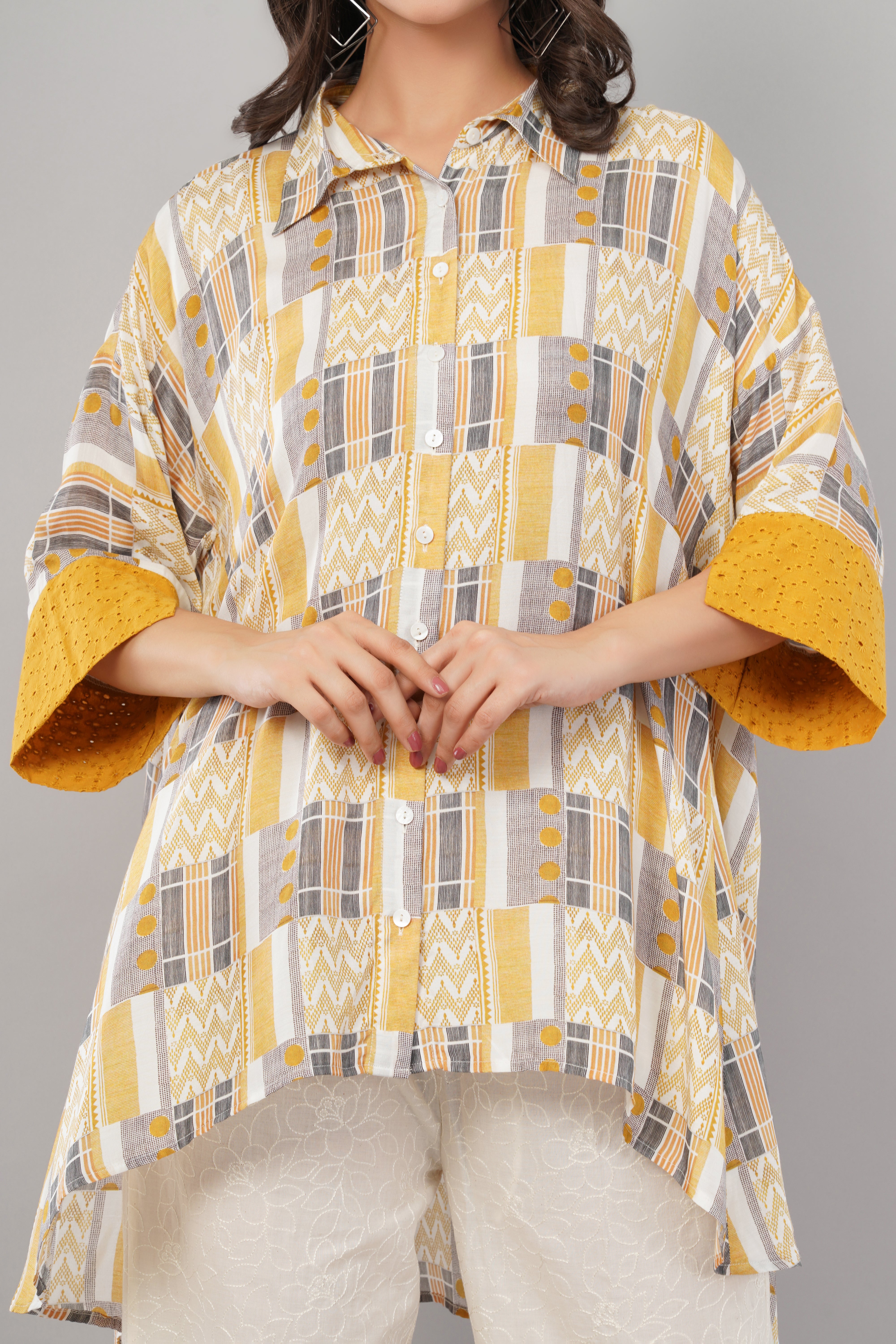 Citrus Grid Tunic - Long Tunic