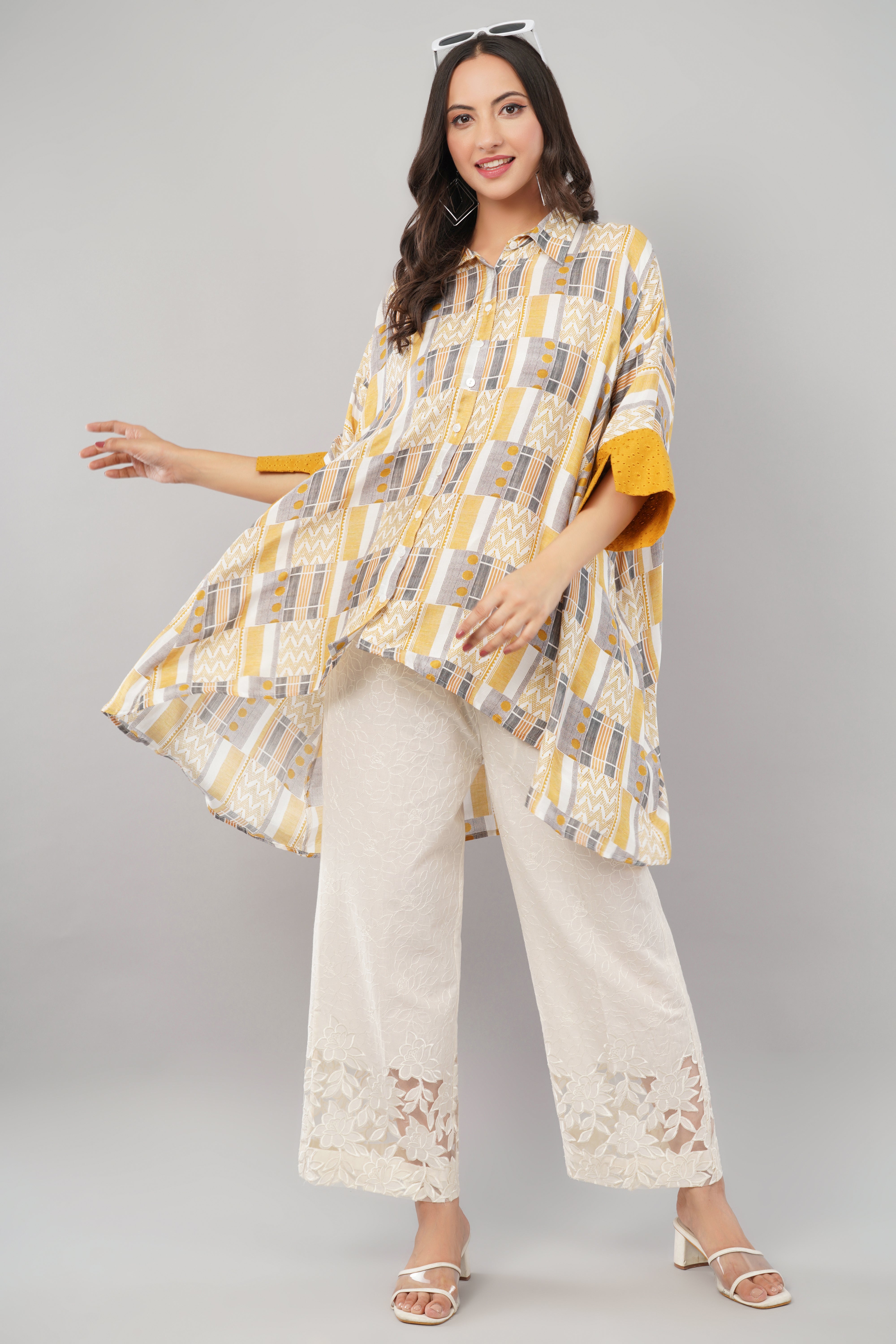 Citrus Grid Tunic - Long Tunic